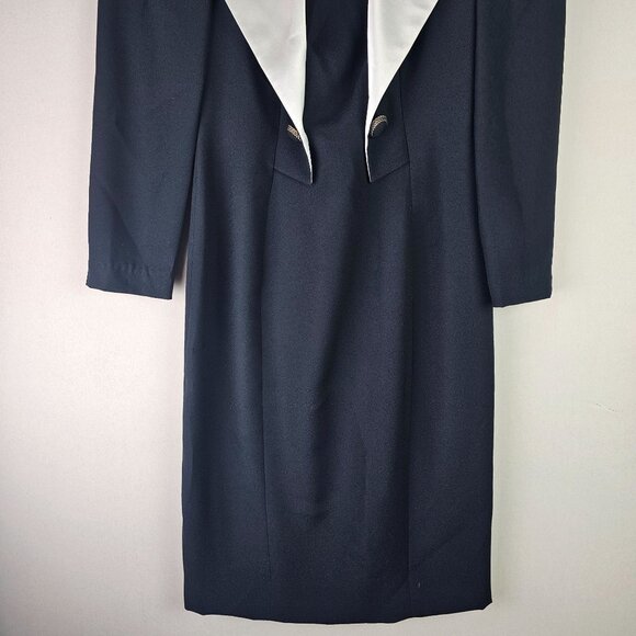 Vintage 80s Morton Myles for the Warrens Cocktail Tuxedo Sheath Style Dress, 4 - Picture 5 of 10